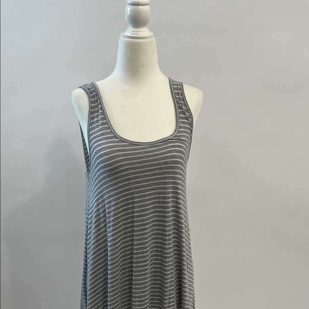 Gray Striped Maxi Dress